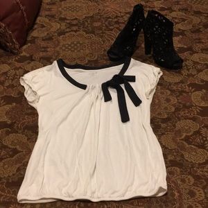 LOFT white with black top